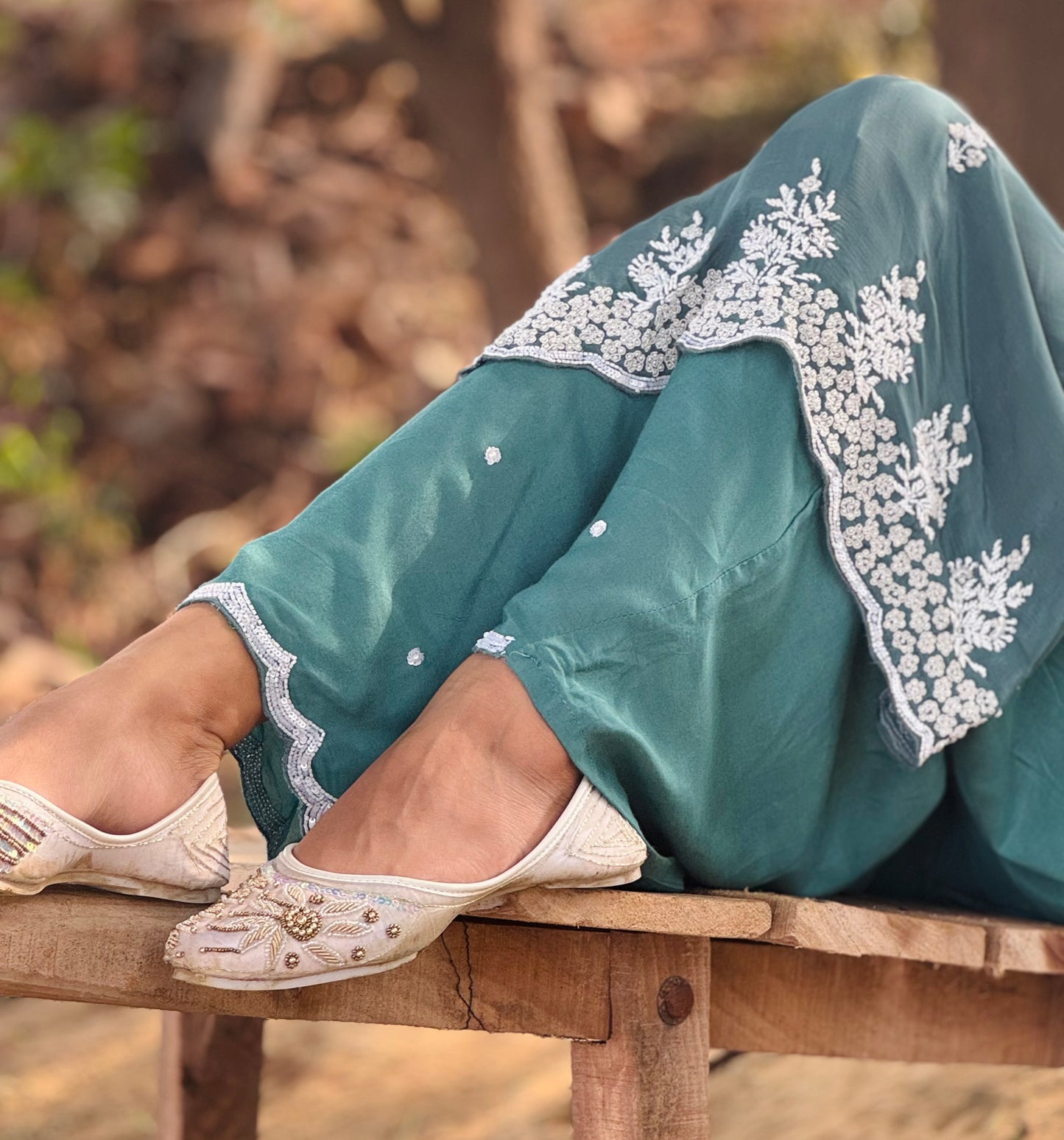 Sakhi Ethnic Flair in Dusty Teal