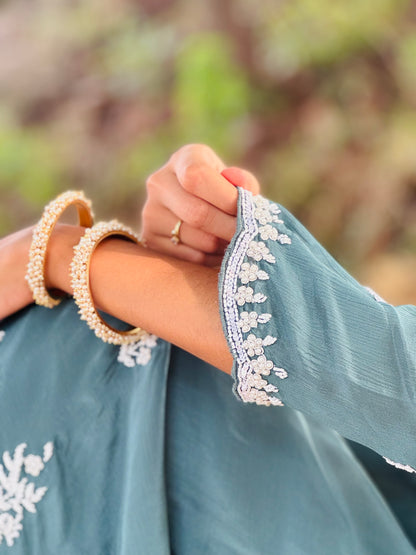 Sakhi Ethnic Flair in Dusty Teal