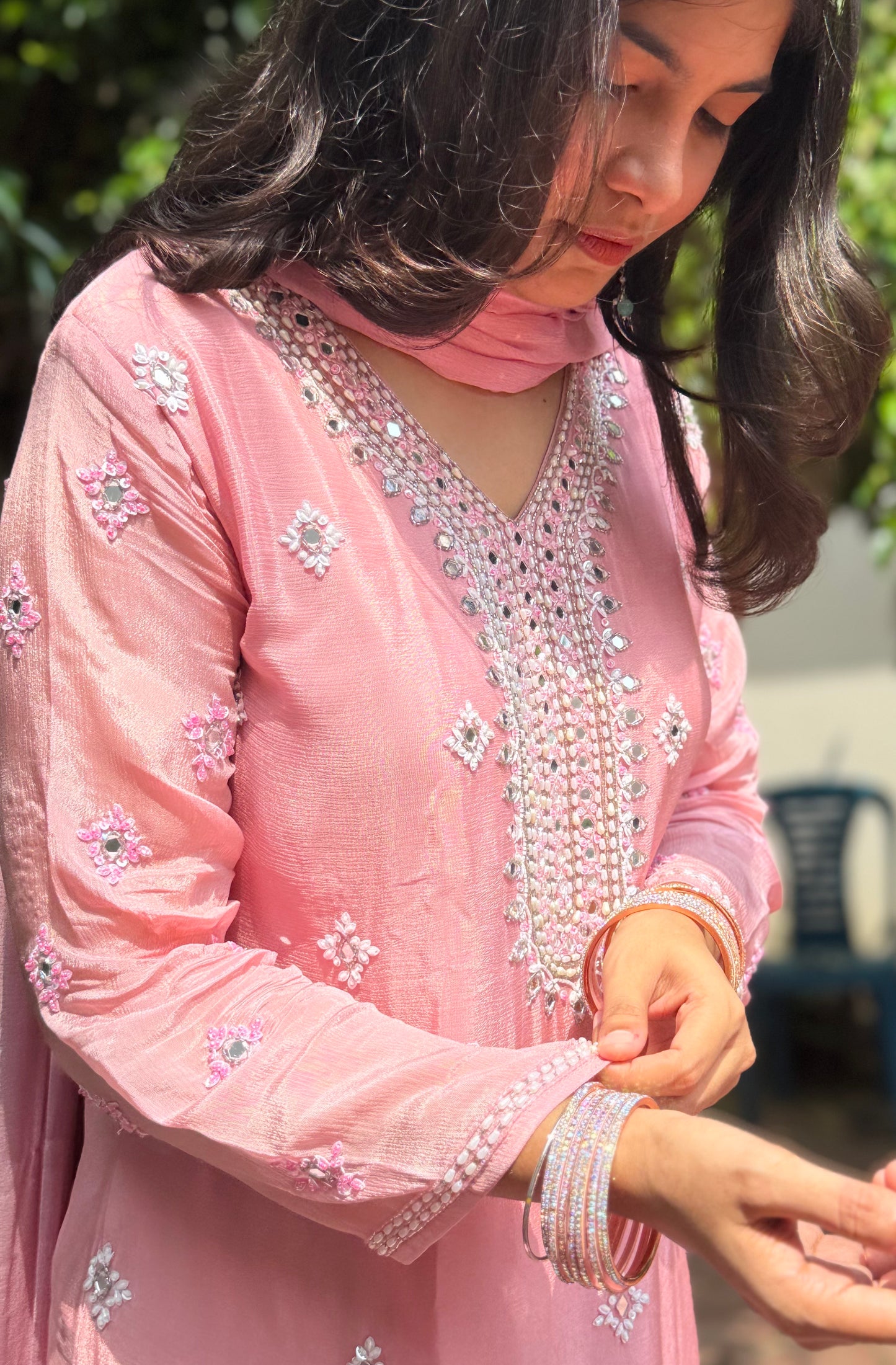 Sakhi Flowy Peach Glow Duo