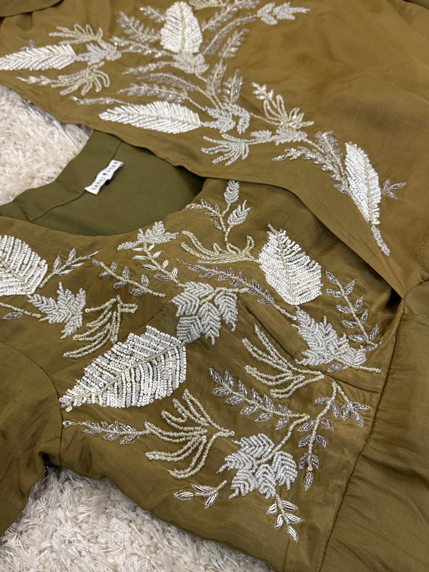 Olive Luxe Draped Gown