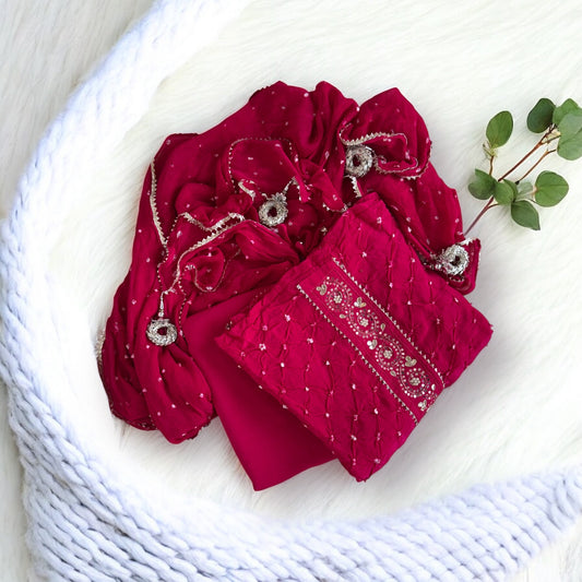 Gulabi Grace Bandhani Set