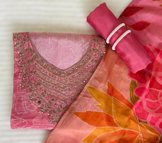 Soft Peach Ethnic Touch