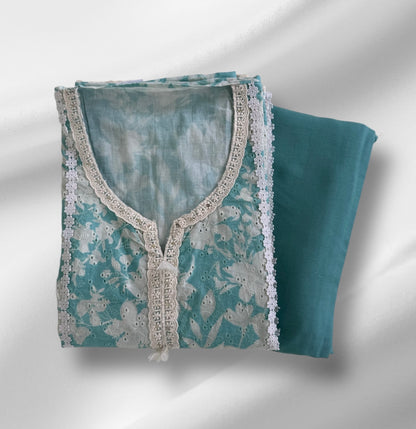 Turquoise and Cream Floral Harmony